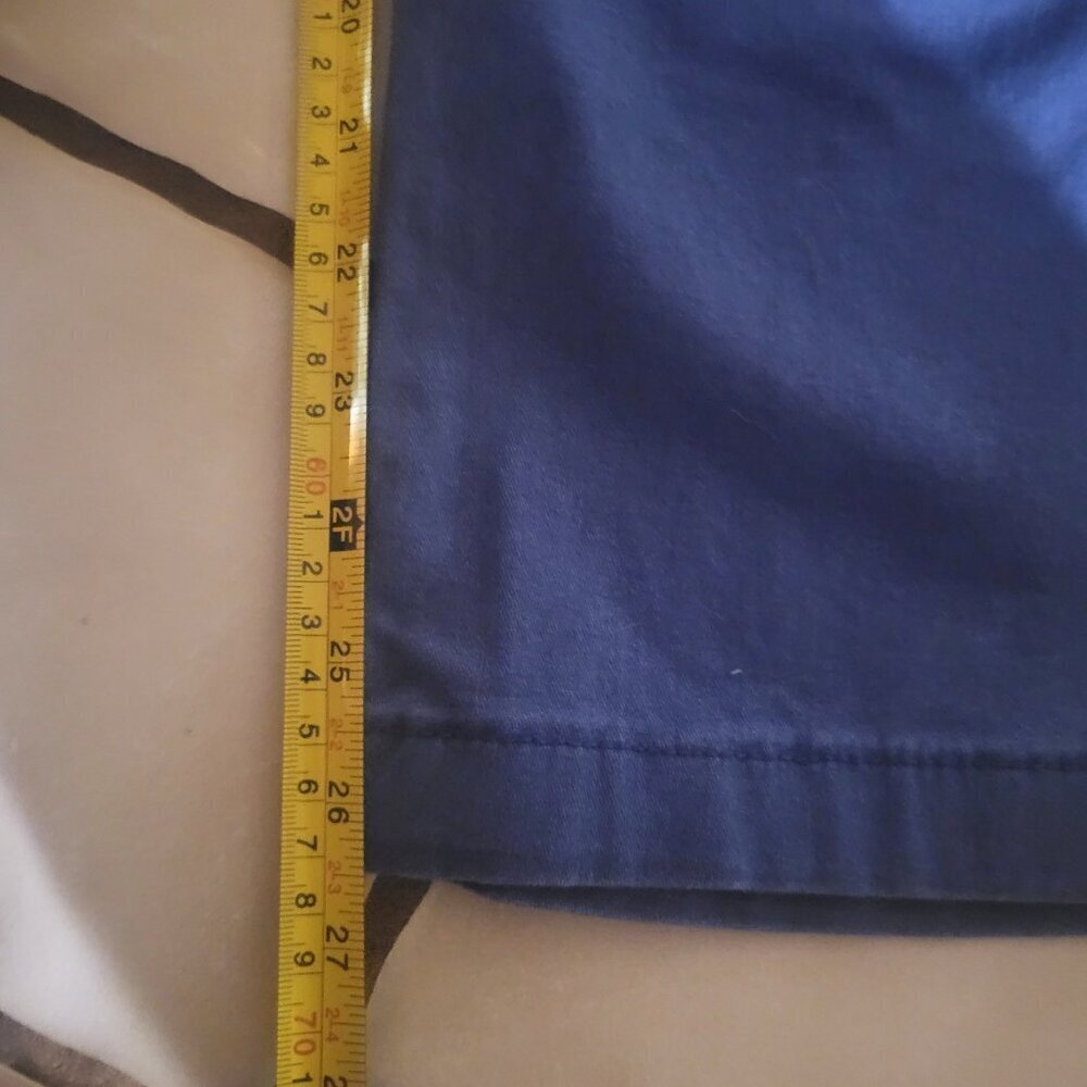 G.H. Bass & Co Women's Chino Cropped High Waist Pant Blue Elastic Back = Size 10 - Picture 7 of 10